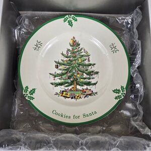 Spode "Cookies for Santa" Christmas Tree Dish 10.5" Diameter  Made in England